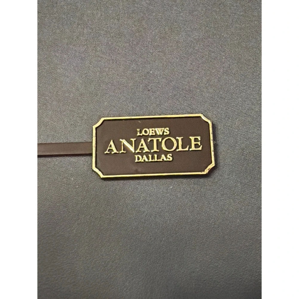 Vintage Loews Anatole Dallas Hotel Swizzle Stick Brown Gold Cocktail Stirrer